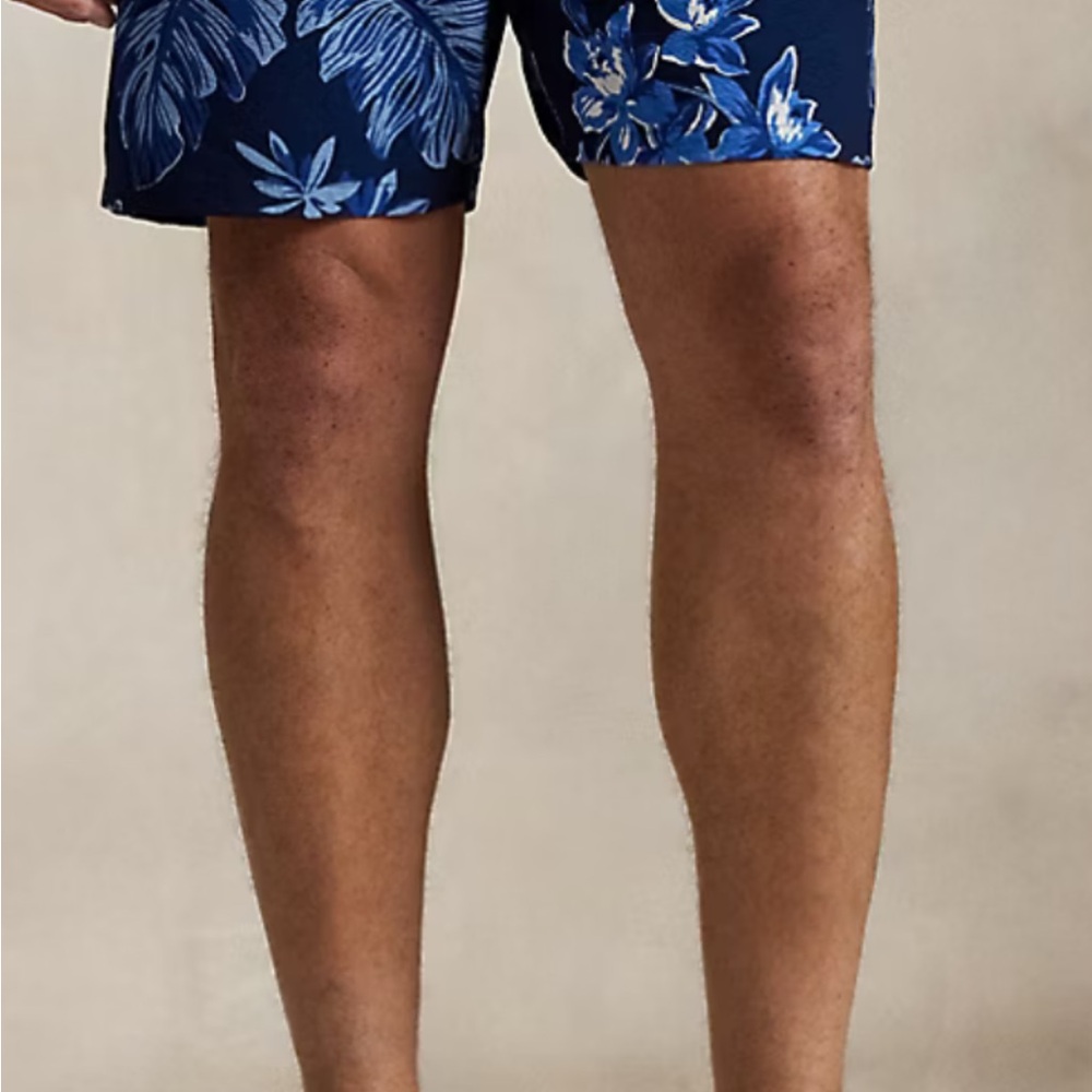 Polo Ralph Lauren Blue and White Swim Trunks